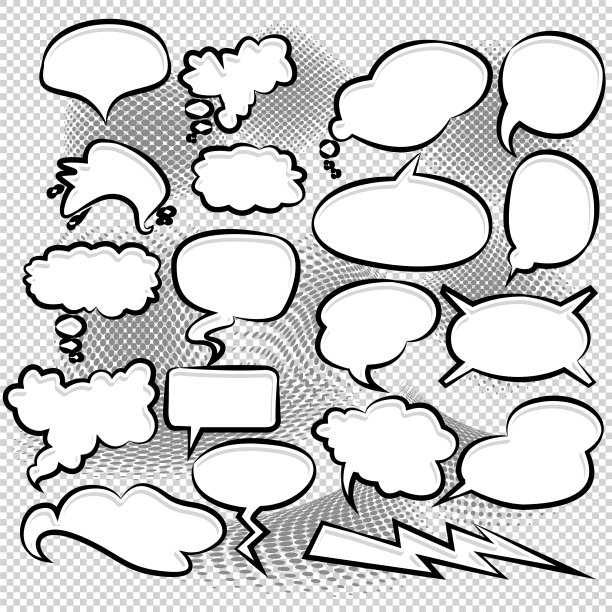 漫画泡泡演讲气球演讲卡通图片下载