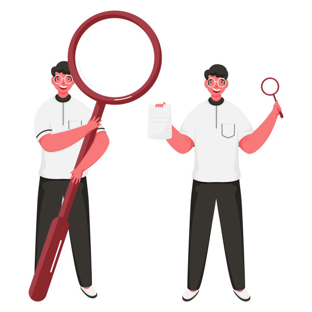 快乐的男人拿着放大镜和纸图片下载