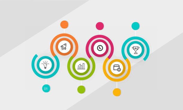 用6个图标表示业务信息图图片下载