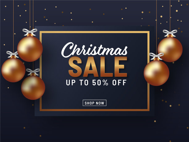 圣诞促销海报设计，50折图片下载