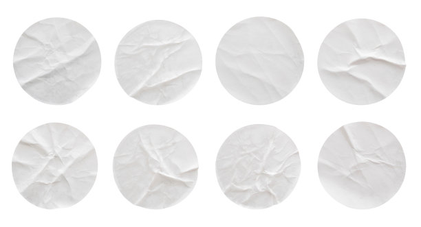 空白白圆纸不干胶标签集集于白色背景孤立图片下载