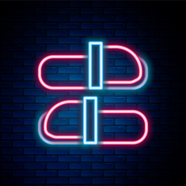 发光的霓虹灯线桑拿拖鞋图标隔离上图片下载