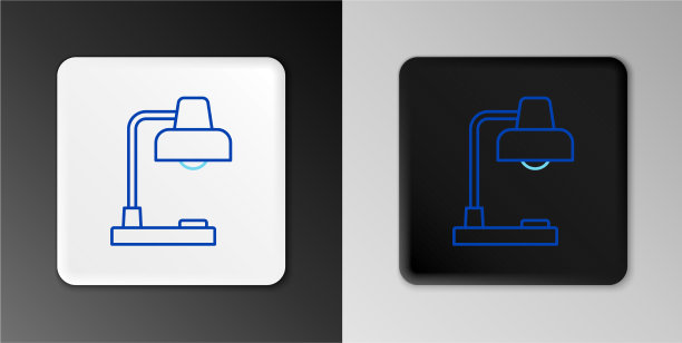 线台灯图标孤立在灰色背景图片下载