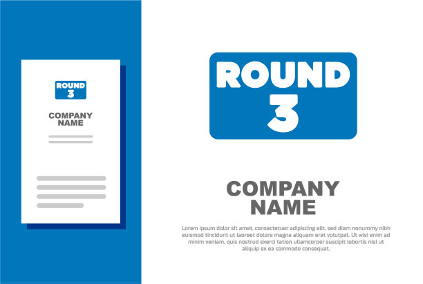 蓝色拳击环板图标隔离在白色上图片下载