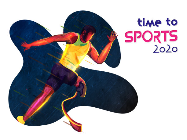 无脸残疾人在灯光效果下跑步图片下载