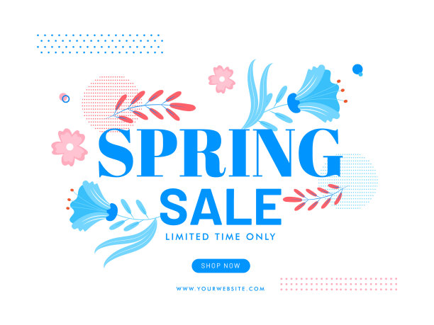 春季限时促销仅限文字与鲜花图片下载