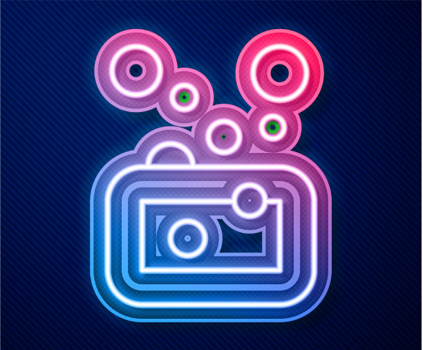 发光的霓虹灯线条肥皂图标隔离上图片下载