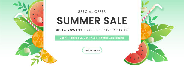 高达75降价夏季销售头或横幅图片下载