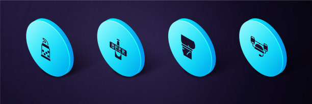 设置等距啤酒头盔肚瓶和图片下载