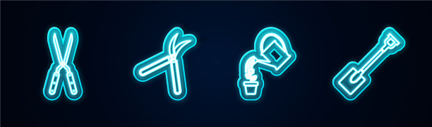 设置线园艺手工剪刀浇水图片下载