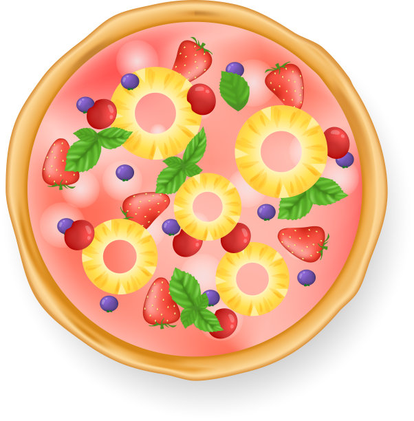 白色背景上的现实披萨图片下载