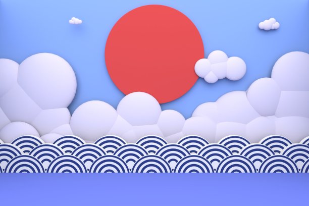 最小的粉彩舞台与太阳和云景观。图片下载