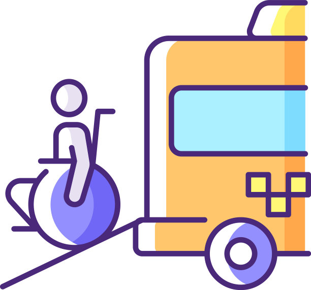 轮椅货车RGB彩色图标图片下载