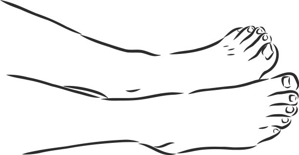 人类女人光着脚画素描图片下载