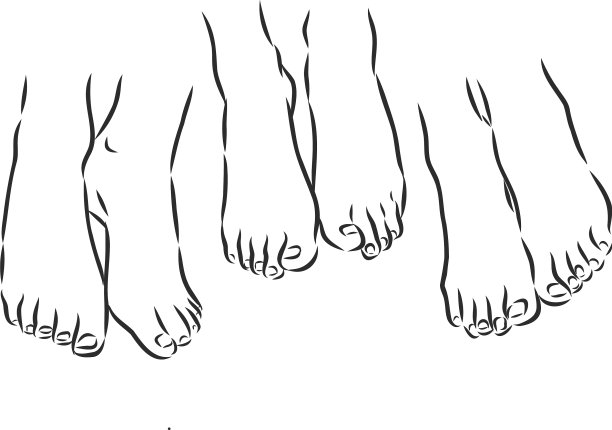 人类女人光着脚画素描图片下载