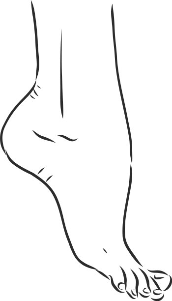 人类女人光着脚画素描图片下载