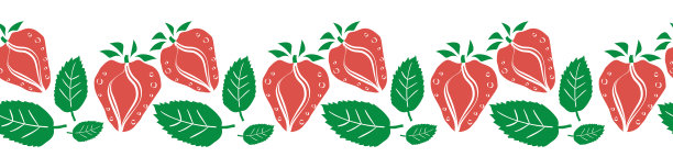 草莓亚麻裁剪无缝边界旗帜图片下载