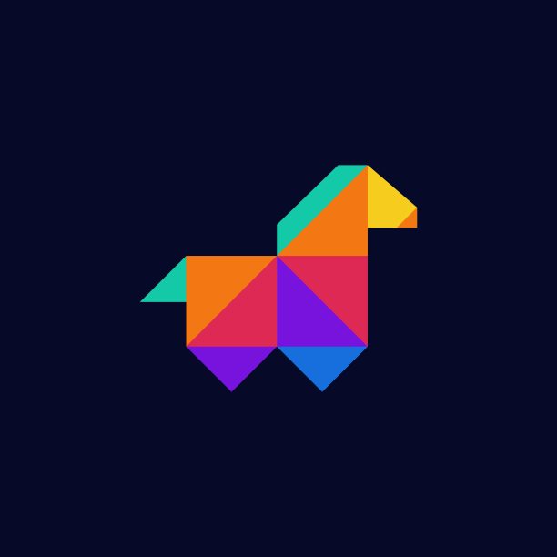 矢量插图马低多边形风格图片下载