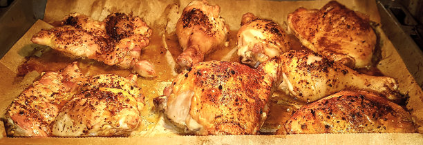 诱人的烤鸡块，酥脆可口图片下载