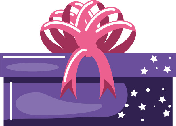 紫色的礼物盒图片下载