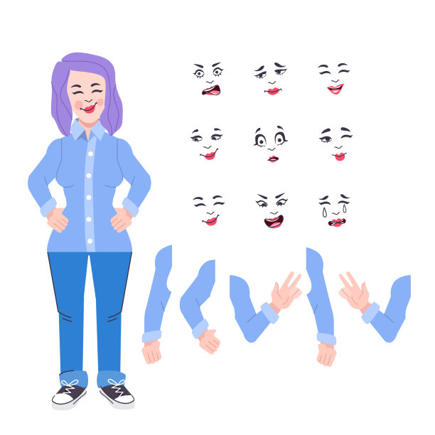 收集各种姿势和情绪图片下载