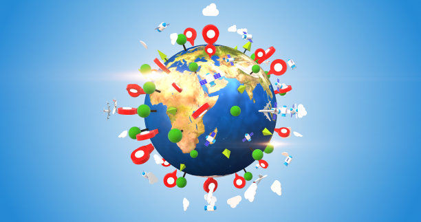 环游地球的人们。位置标志。旅游的概念。图片下载