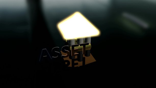 发光资产文本与背景房屋由金币和白银组成图片下载