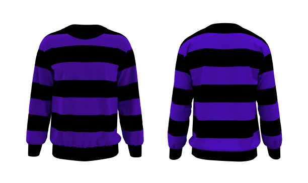 空白条纹运动衫模拟在前面和后面的观点图片下载