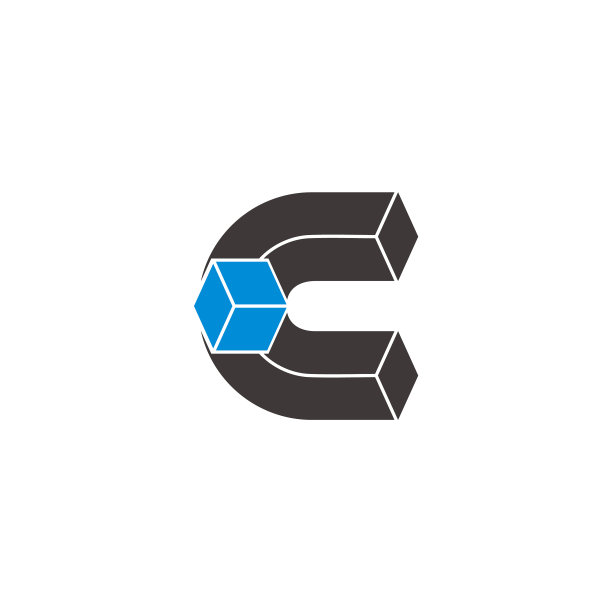 字母C盒子简约几何扁平2.5D设计标志图片下载