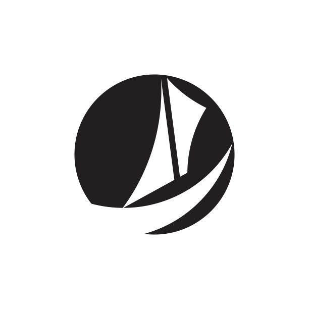 帆船快圆负空间设计标志图片下载