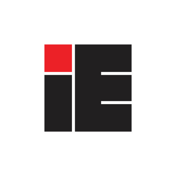字母IE简约方形几何logo图片下载