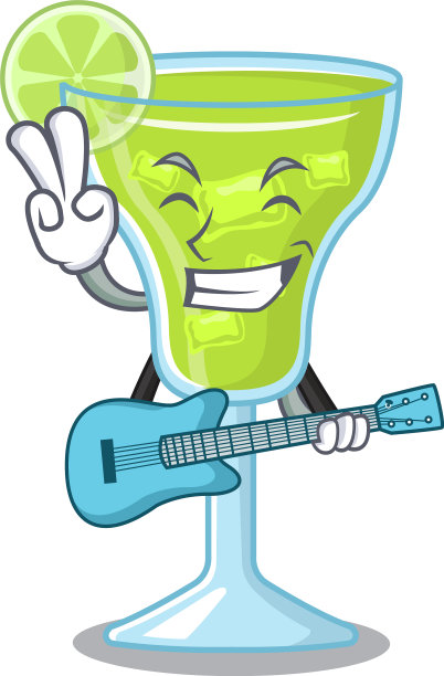 杰出的音乐家玛格丽塔鸡尾酒卡通图片下载