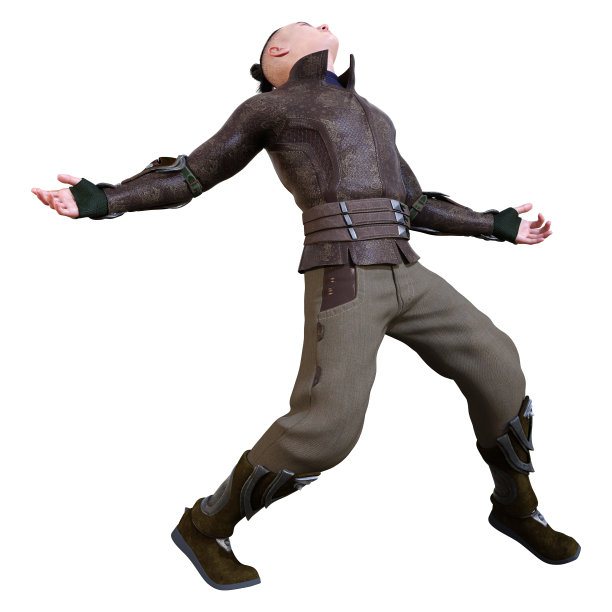 3D插图年轻的亚洲人在白色图片下载