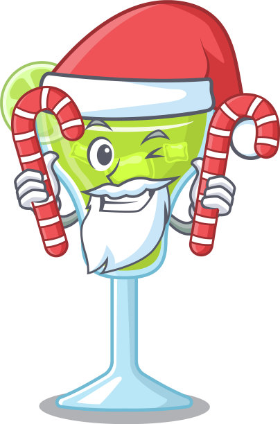 穿着圣诞老人的玛格丽塔鸡尾酒图片下载