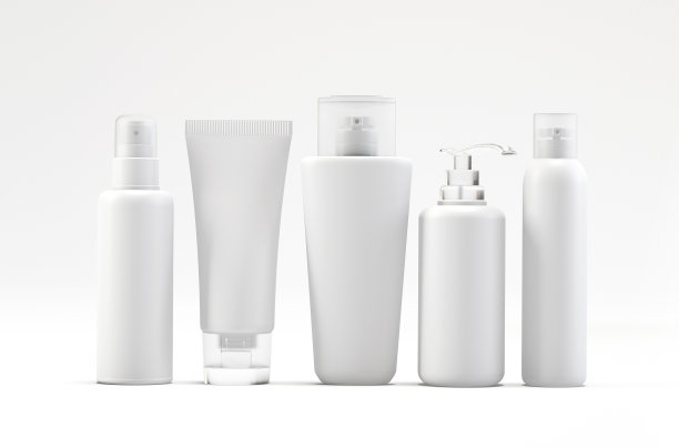 白色背景上的空白化妆品瓶图片下载