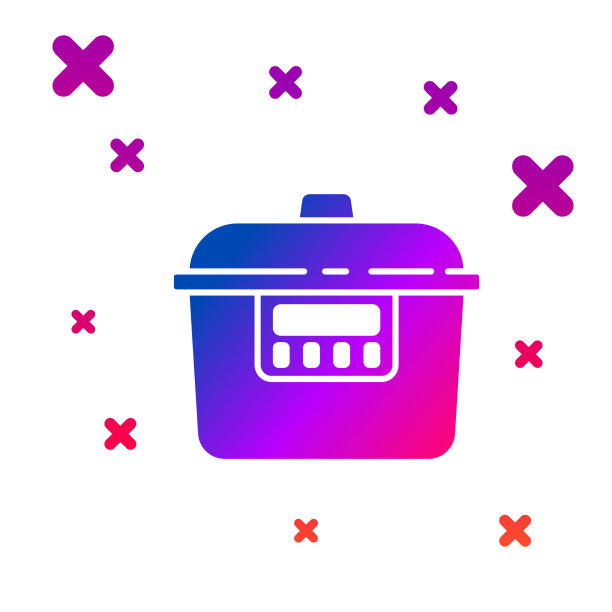 颜色慢炖锅图标孤立在白色图片下载