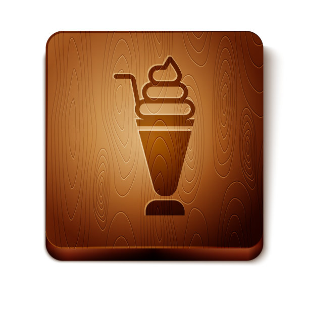 棕色奶昔图标孤立在白色背景图片下载