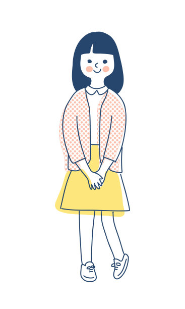 小女孩微笑着站在那里图片下载