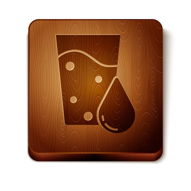 棕色玻璃与水图标孤立在白色图片下载