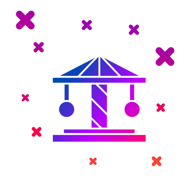 颜色吸引旋转木马图标孤立在白色图片下载