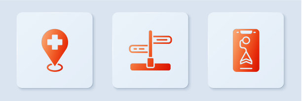 设置道路交通标志医疗位置与十字图片下载