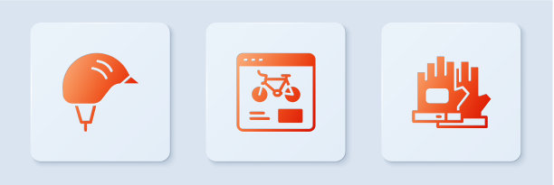 设置自行车租赁手机应用头盔和手套图片下载