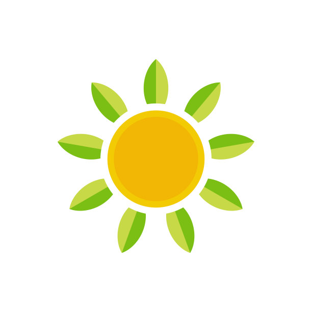 自然太阳标志模板矢量图标图片下载