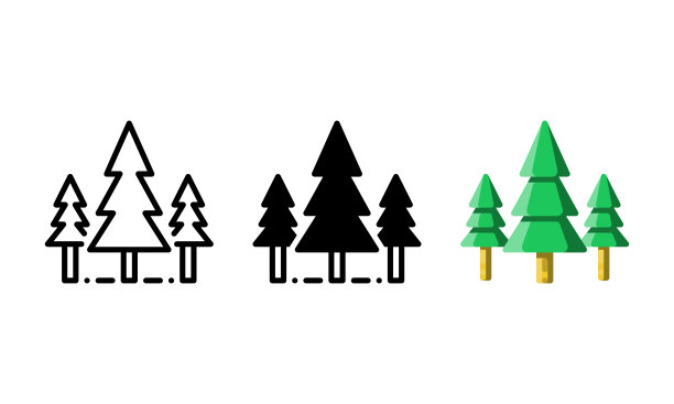 松树图标代表森林位置图片下载