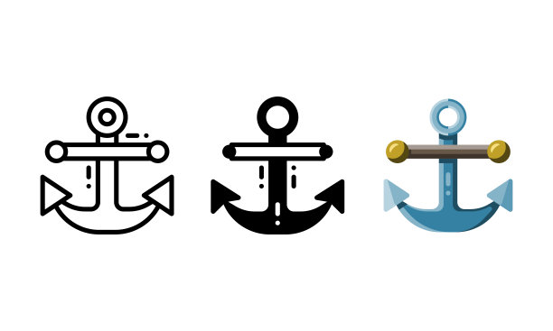 代表海上航行的船锚图标图片下载