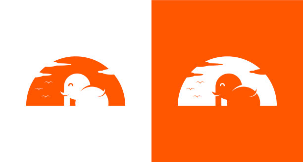 简单可爱的大象标志现代大象标志图片下载