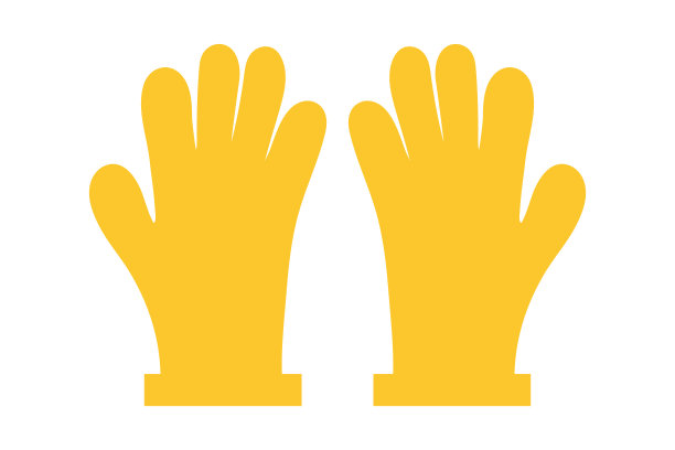 工业手套在孤立的白色背景。建设或改造。作为设计元素或标志的手部保护施工配件。图片下载