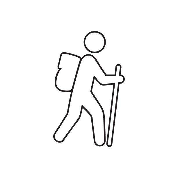 徒步矢量图标，插图孤立的标志符号图片下载