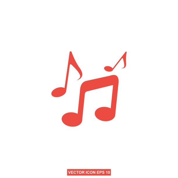 音乐音符图标设置，音乐音符符号，矢量插图图片下载