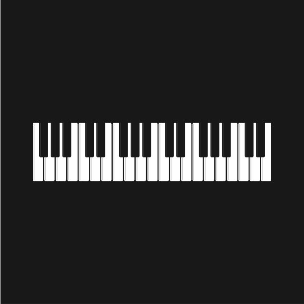 钢琴标志图标矢量插图模板图片下载